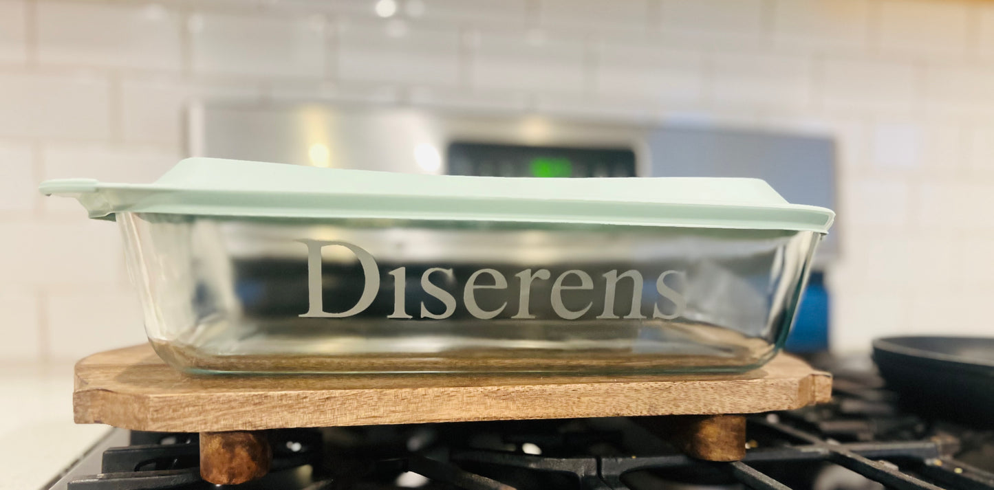 Large 9x13 Etched Custom Pyrex Dish - Great Gifts