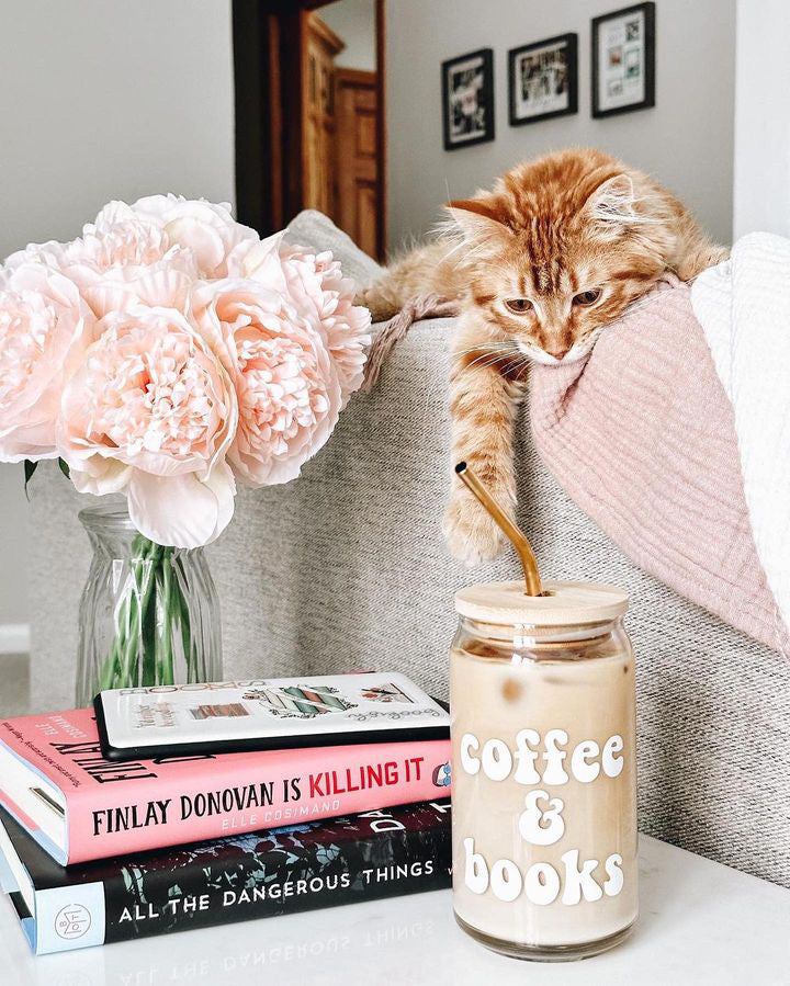 “Coffee & Books” - Beer Can Glass - 16oz