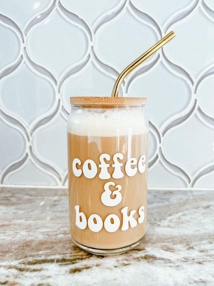 “Coffee & Books” - Beer Can Glass - 16oz