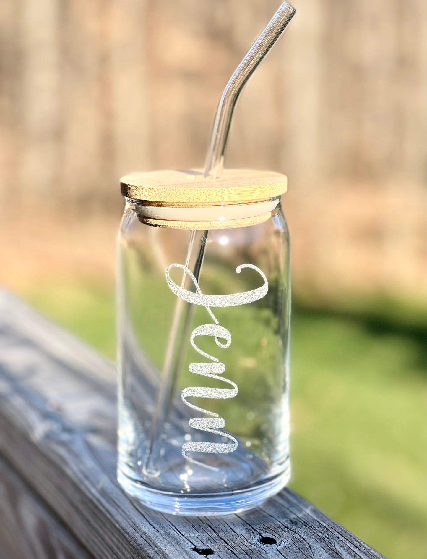 Engraved Personalized/Custom Name Beer Can Glass - Iced Coffee Glass - 16oz