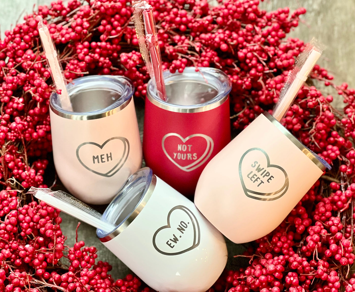Anti-Valentine Tumblers - Valentine - Wine Tumbler - 12oz