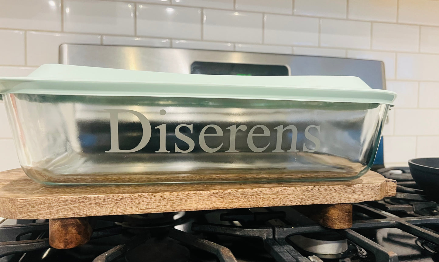 Large 9x13 Etched Custom Pyrex Dish - Great Gifts