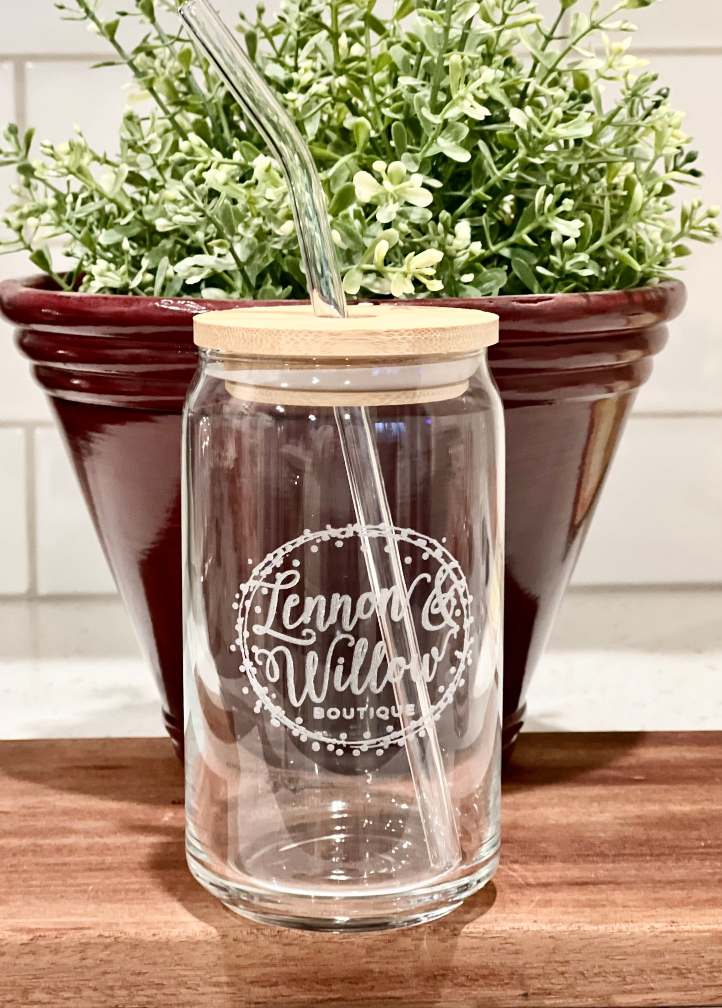 Engraved Personalized/Custom Logo Beer Can Glass - Iced Coffee Glass - 16oz