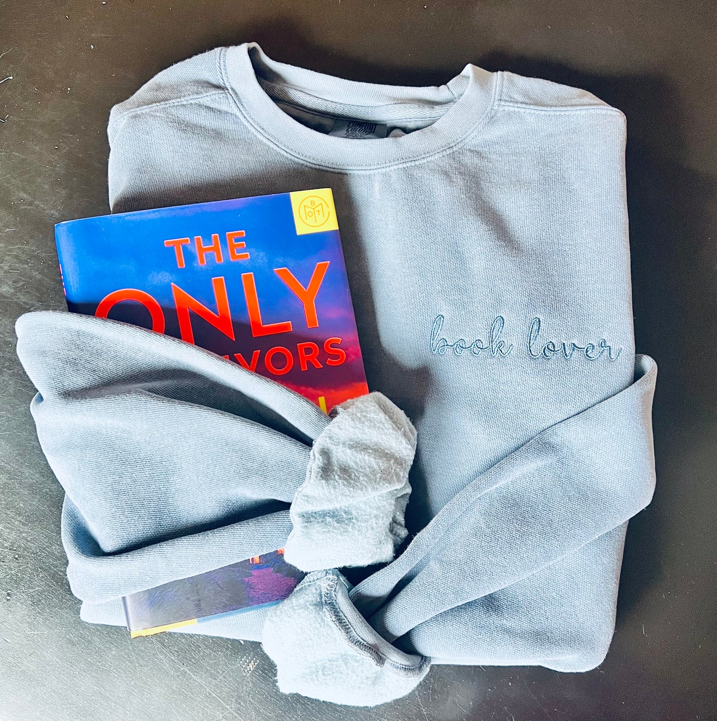 Book Lover - Comfort Colors Embroidered Sweatshirt