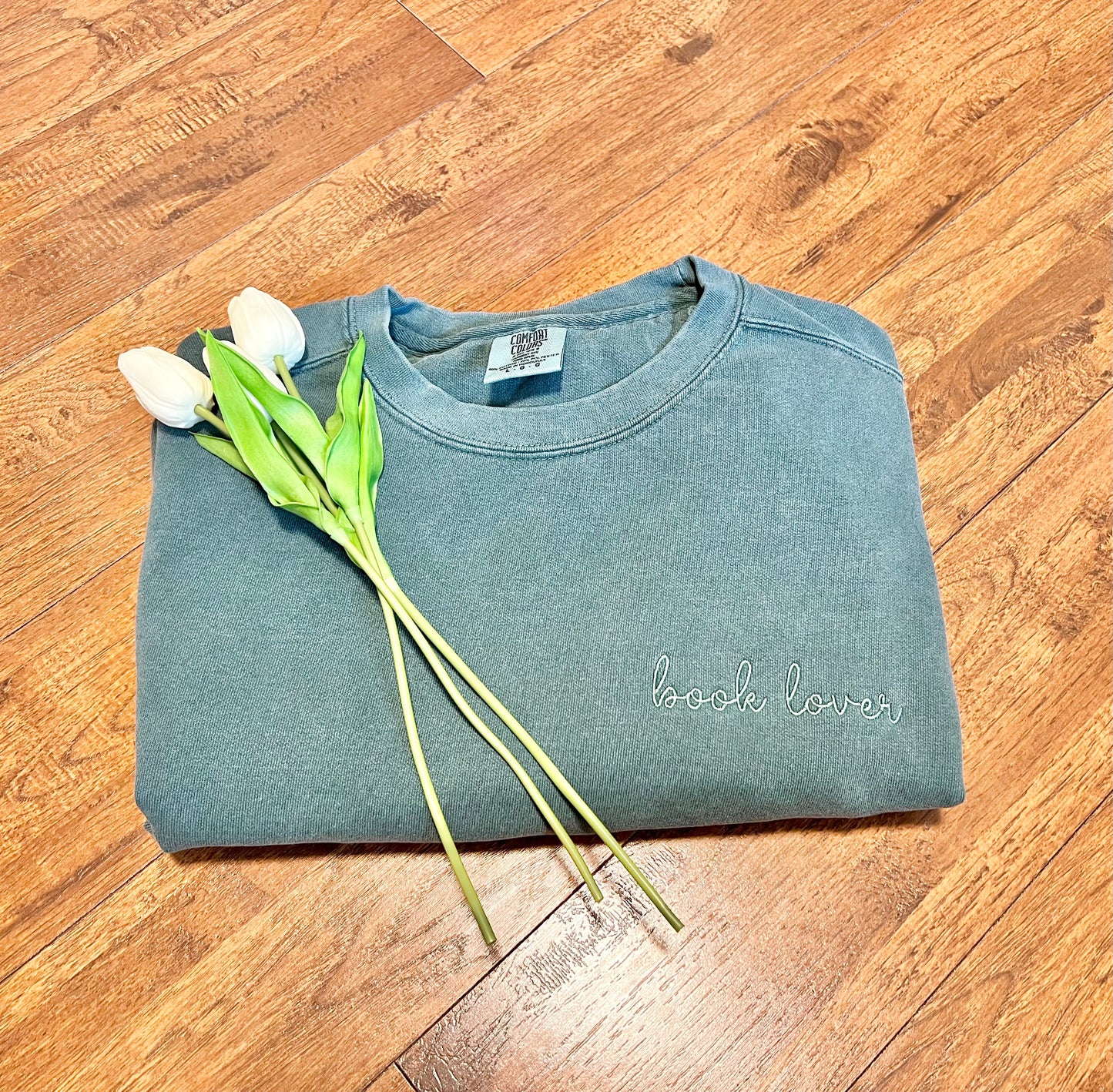 Book Lover - Comfort Colors Embroidered Sweatshirt