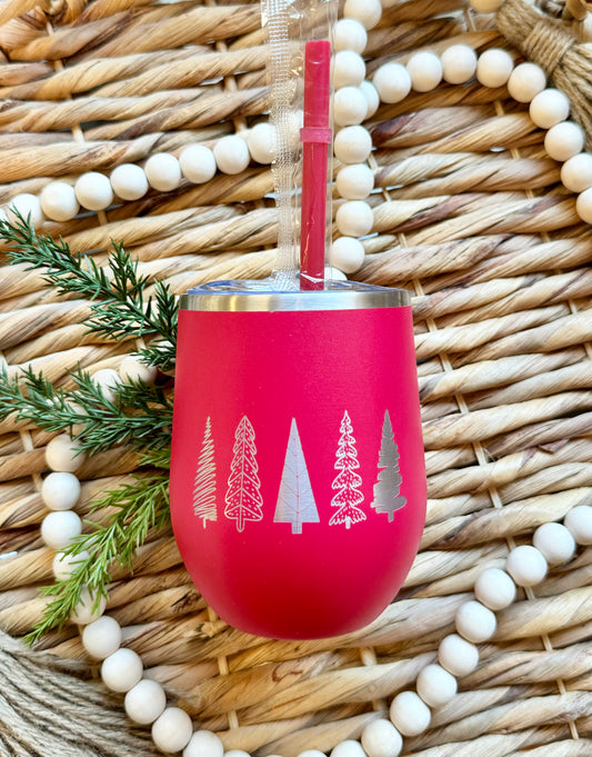 Christmas Tree - Wine Tumbler - 12oz