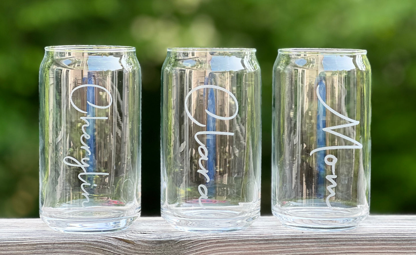 Engraved Personalized/Custom Name Beer Can Glass - Iced Coffee Glass - 16oz