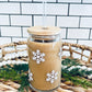 Snowflake - Holiday - Christmas Beer Can Glass - Iced Coffee Glass - 16oz