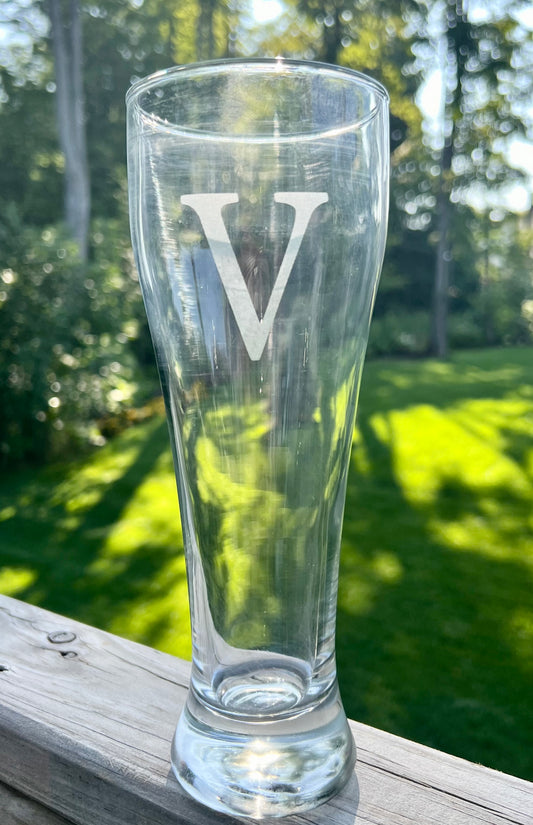 Etched Pilsner Glass - Name/Word/Initial - 23oz