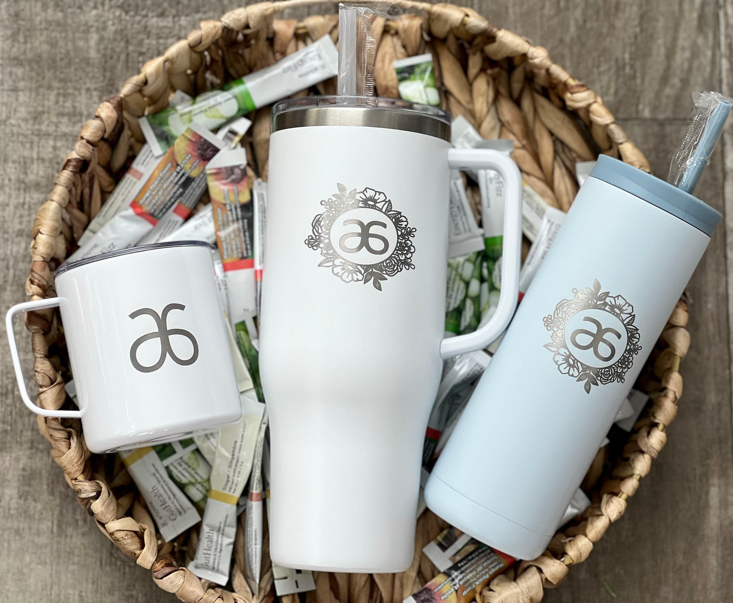 Arbonne Floral Engraved Tumbler - 40oz