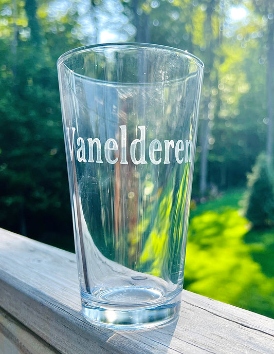 Etched Pint Glass - Name/Word/Initial - 16oz