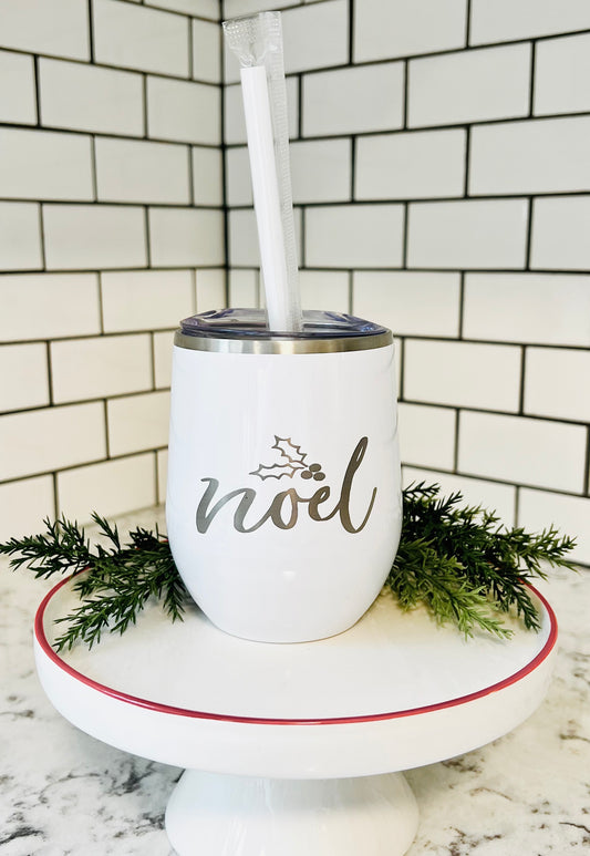 “Noel” - Christmas - Wine Tumbler - 12oz