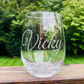 Personalized Etched Wine Glass- Name/Word/Initial