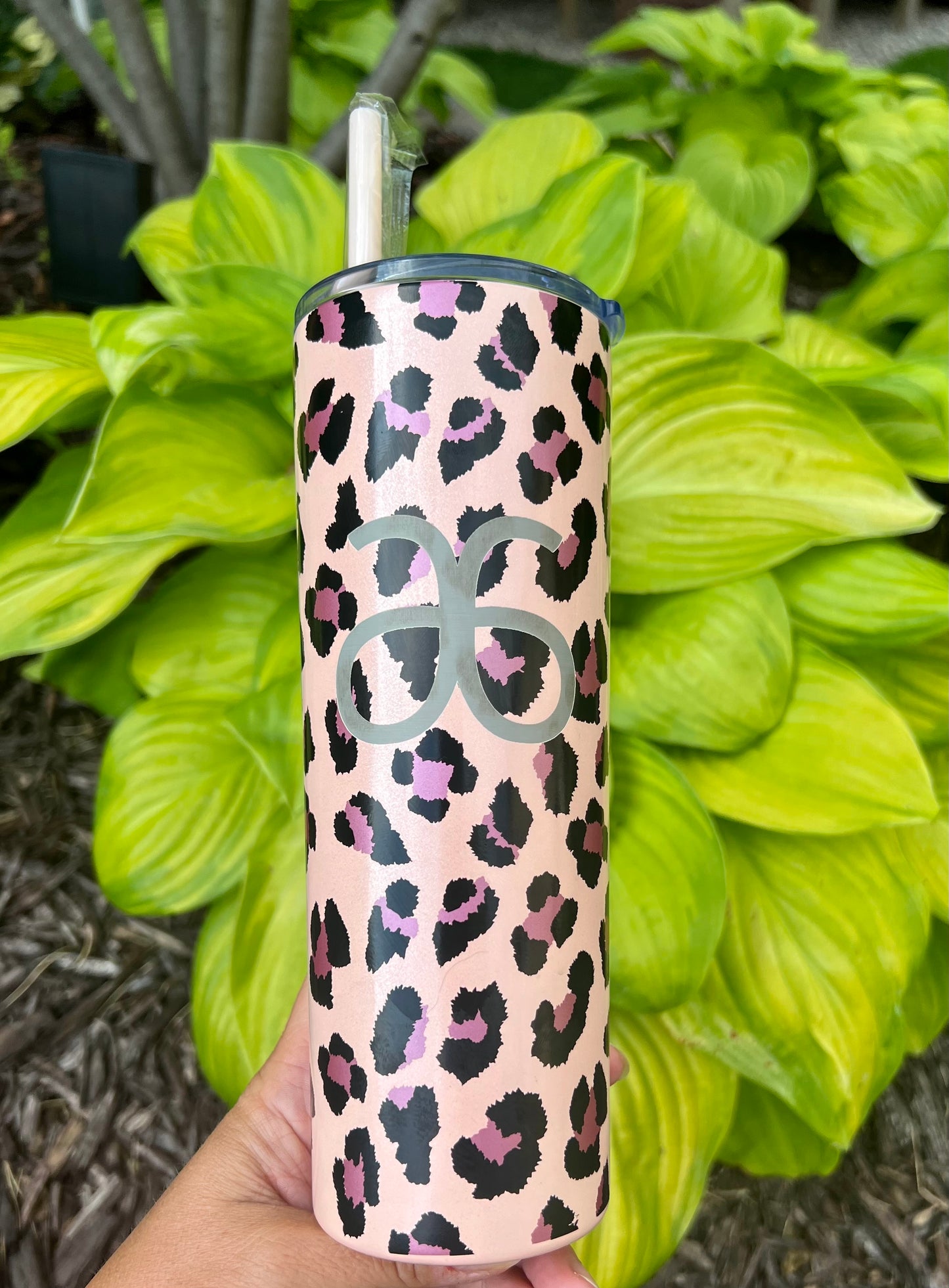 Arbonne Inspired Pink Leopard/Cheetah - Engraved Tumbler - 20oz