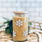 Snowflake - Holiday - Christmas Beer Can Glass - Iced Coffee Glass - 16oz