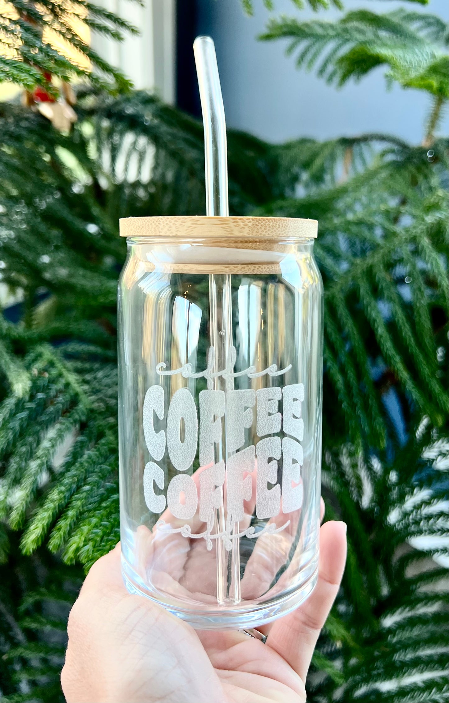 Engraved “Coffee Coffee Coffee” Beer Can Glass - 16oz