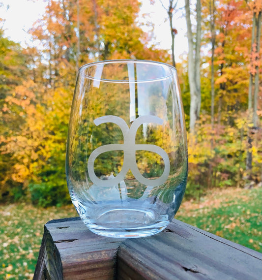 Arbonne Inspired Etched Wine Glass - 20oz