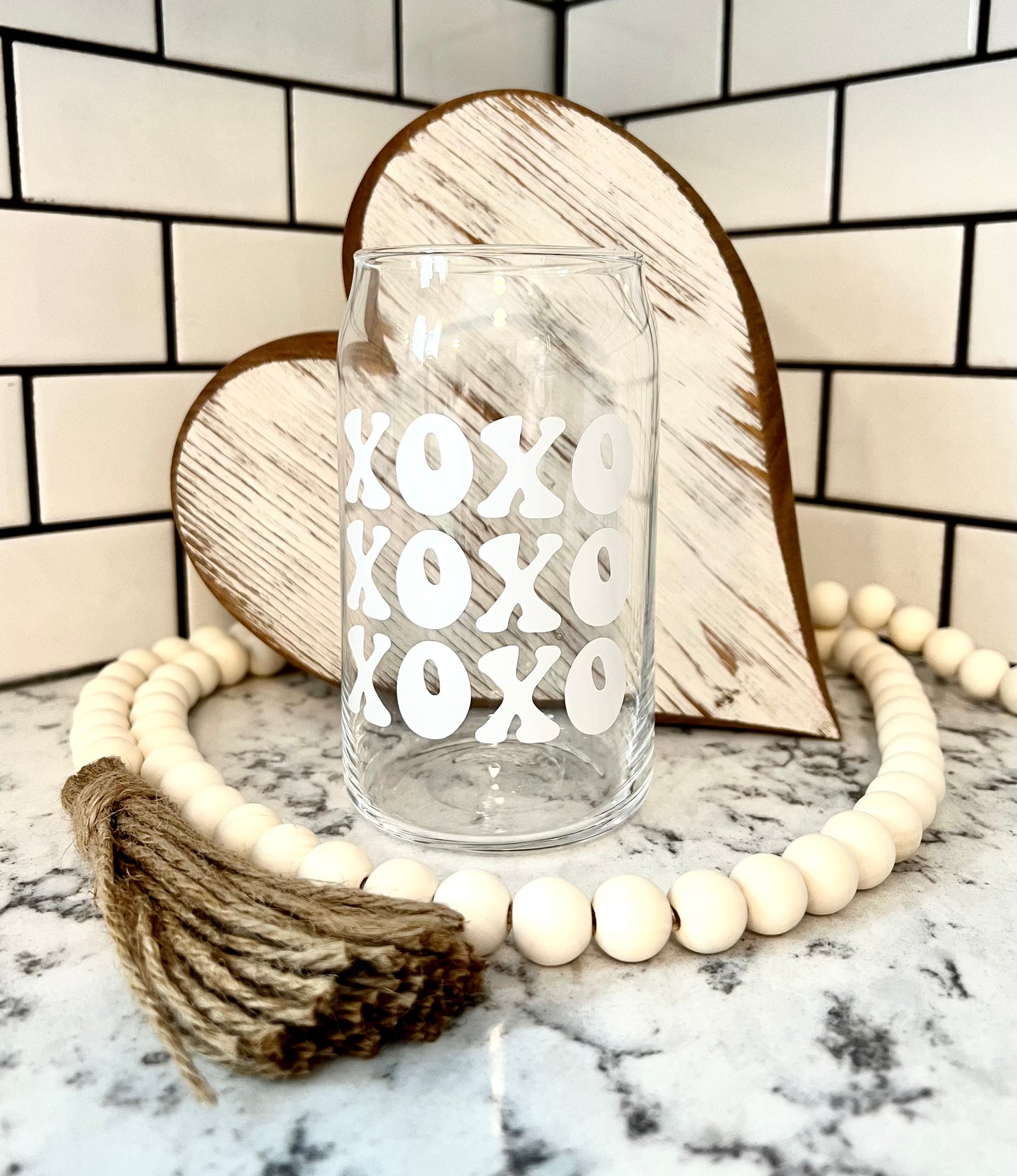 XOXO - Valentine Beer Can - Beer Can Glass - 16oz