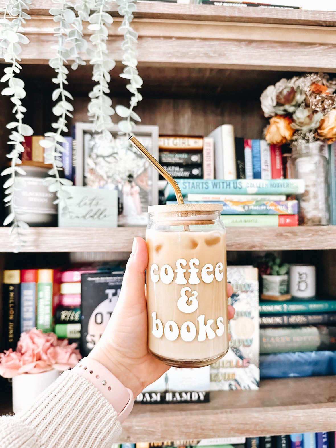 “Coffee & Books” - Beer Can Glass - 16oz