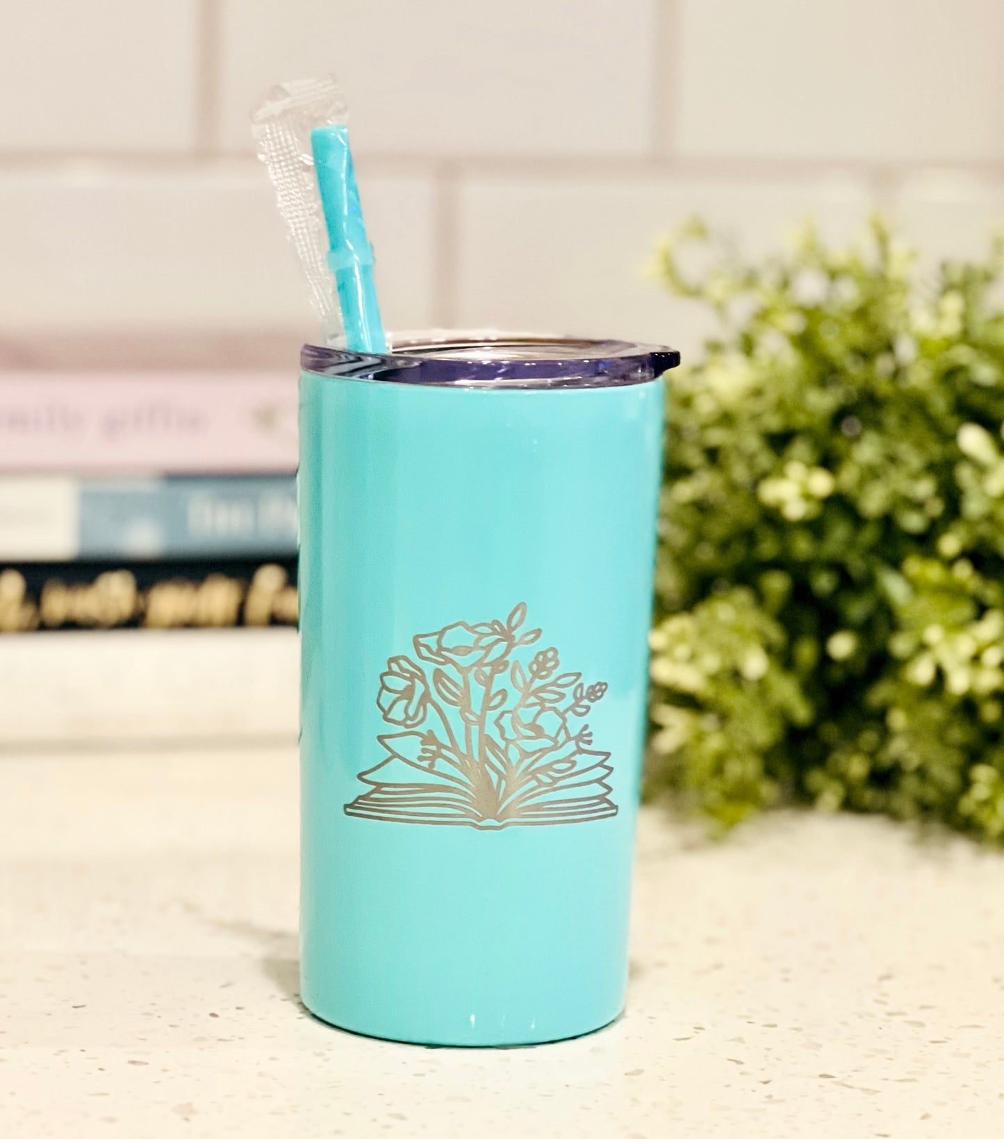 Floral Book - Reading Tumbler- 12oz