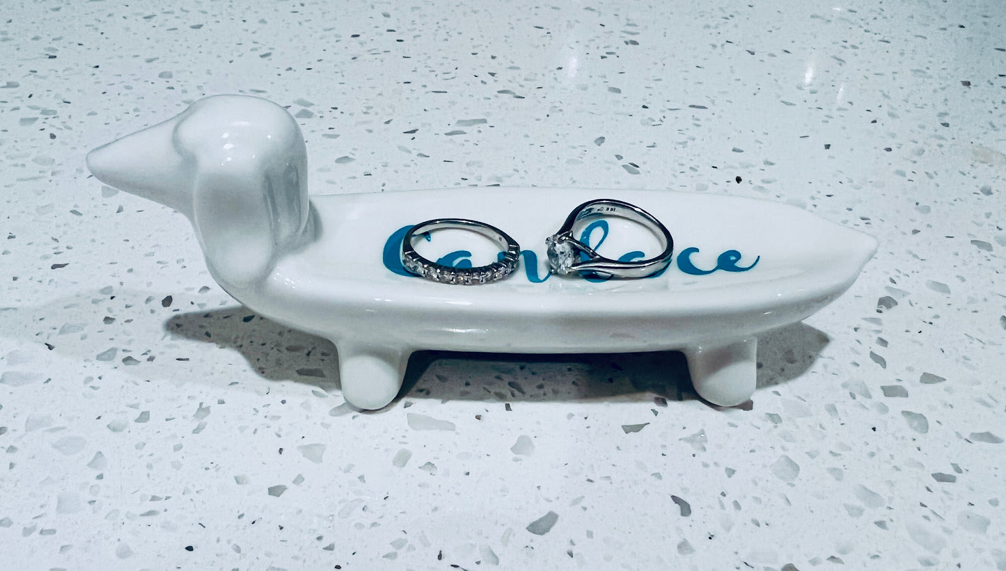 Dachshund Ring Dish - Wedding Ring Dish