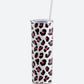 Arbonne Inspired White Leopard/Cheetah - Engraved Tumbler - 20oz