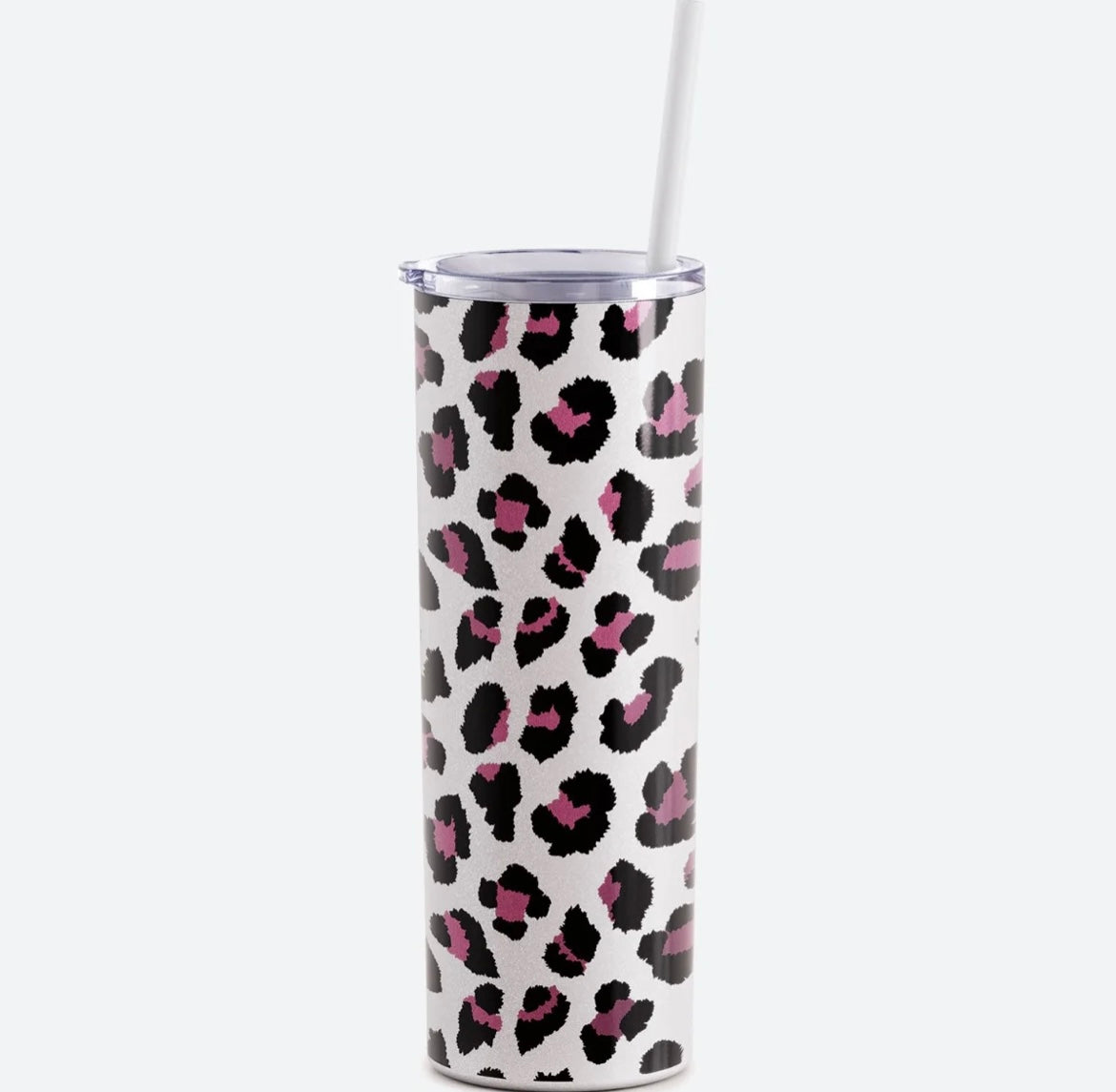 Arbonne Inspired White Leopard/Cheetah - Engraved Tumbler - 20oz