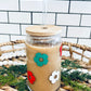 Retro Christmas Flowers - Holiday - Christmas Beer Can Glass - Iced Coffee Glass - 16oz