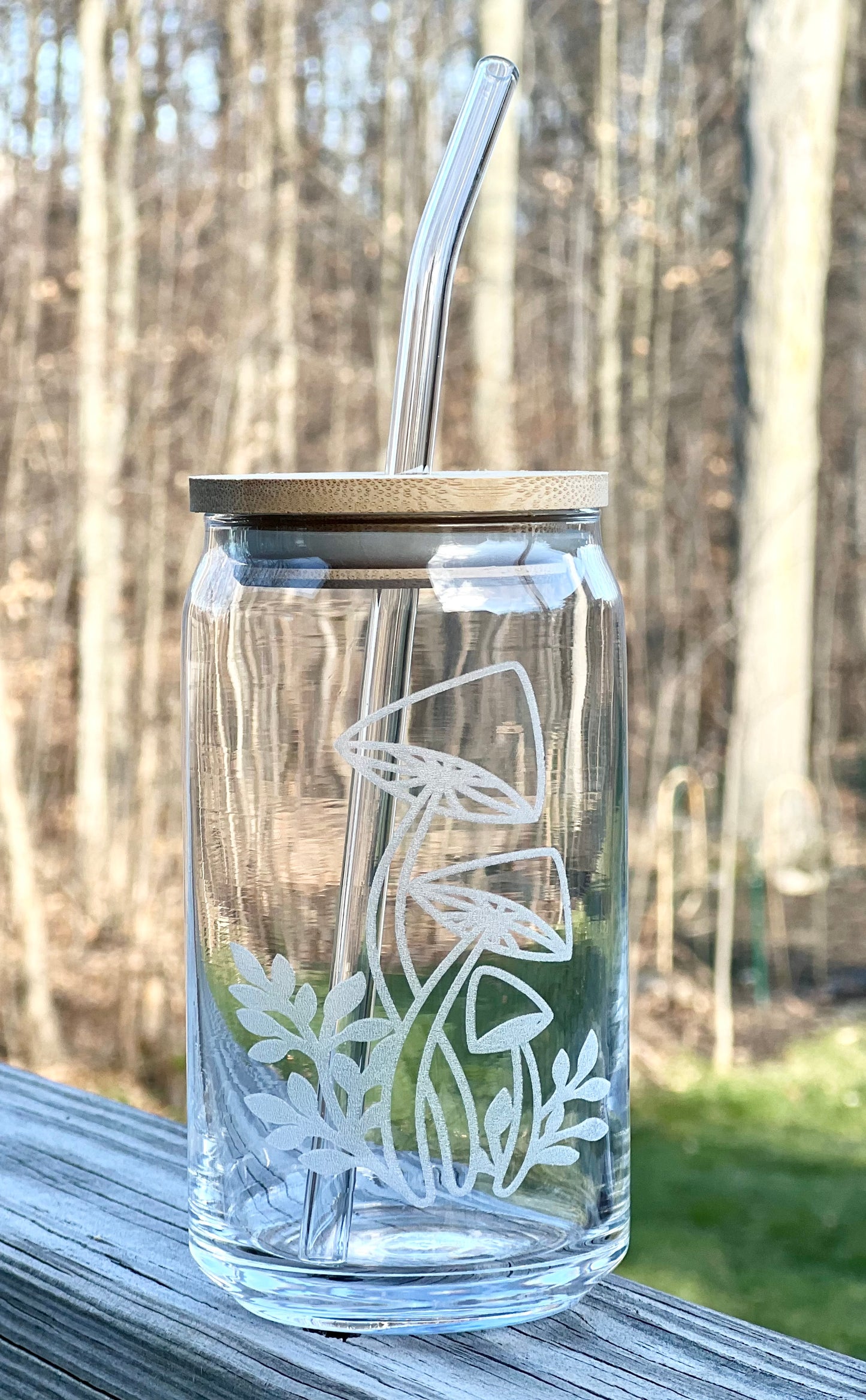 Engraved Mushroom Beer Can Glass - 16oz