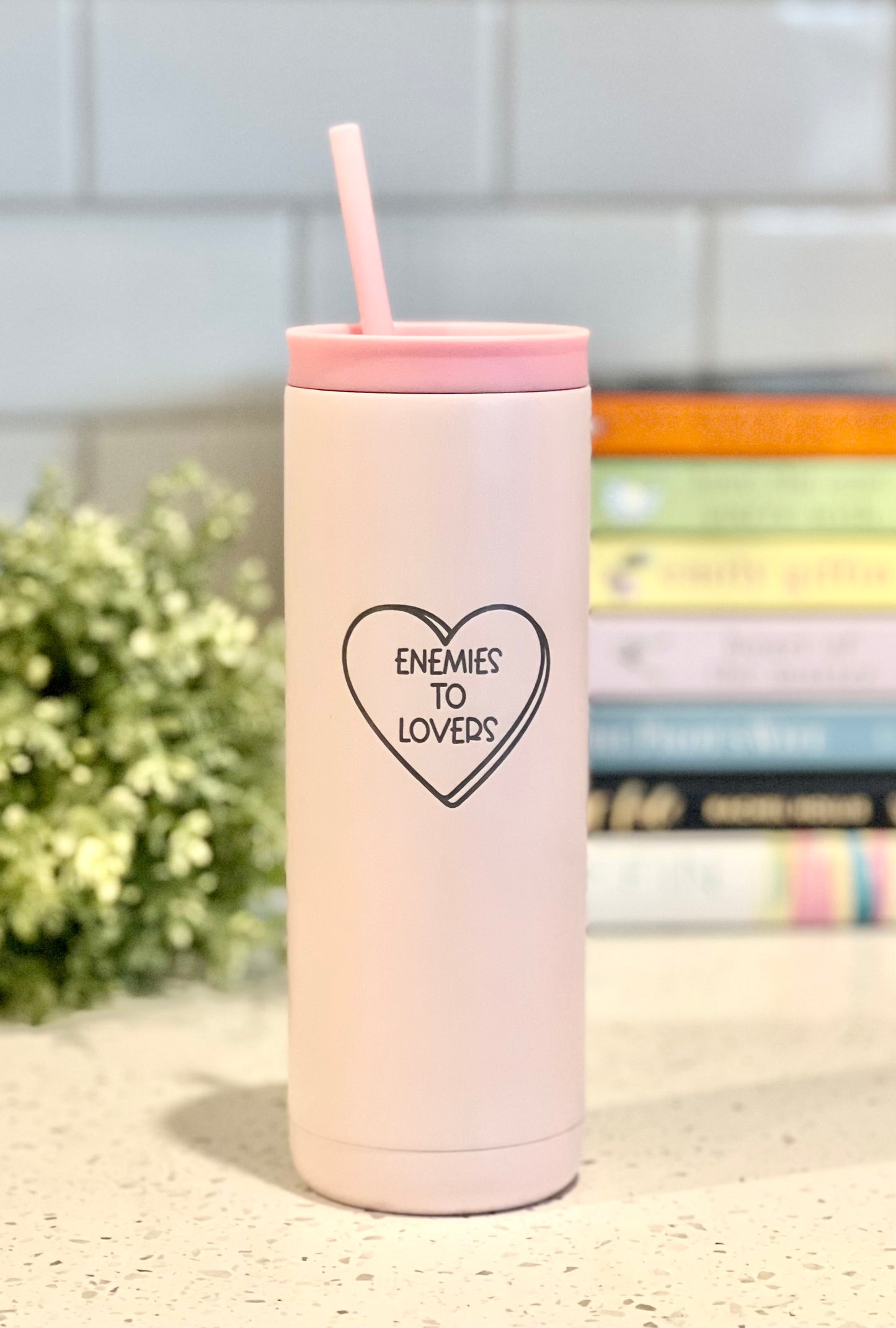 Book Trope “Conversation Heart” - Engraved Tumbler - 20oz