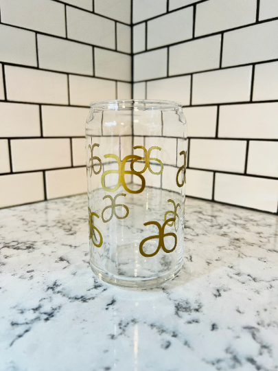 Arbonne Inspired Beer Can Glass - Scattered Logo - 16oz