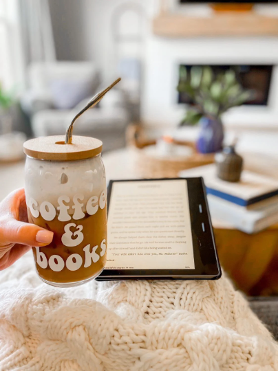 “Coffee & Books” - Beer Can Glass - 16oz