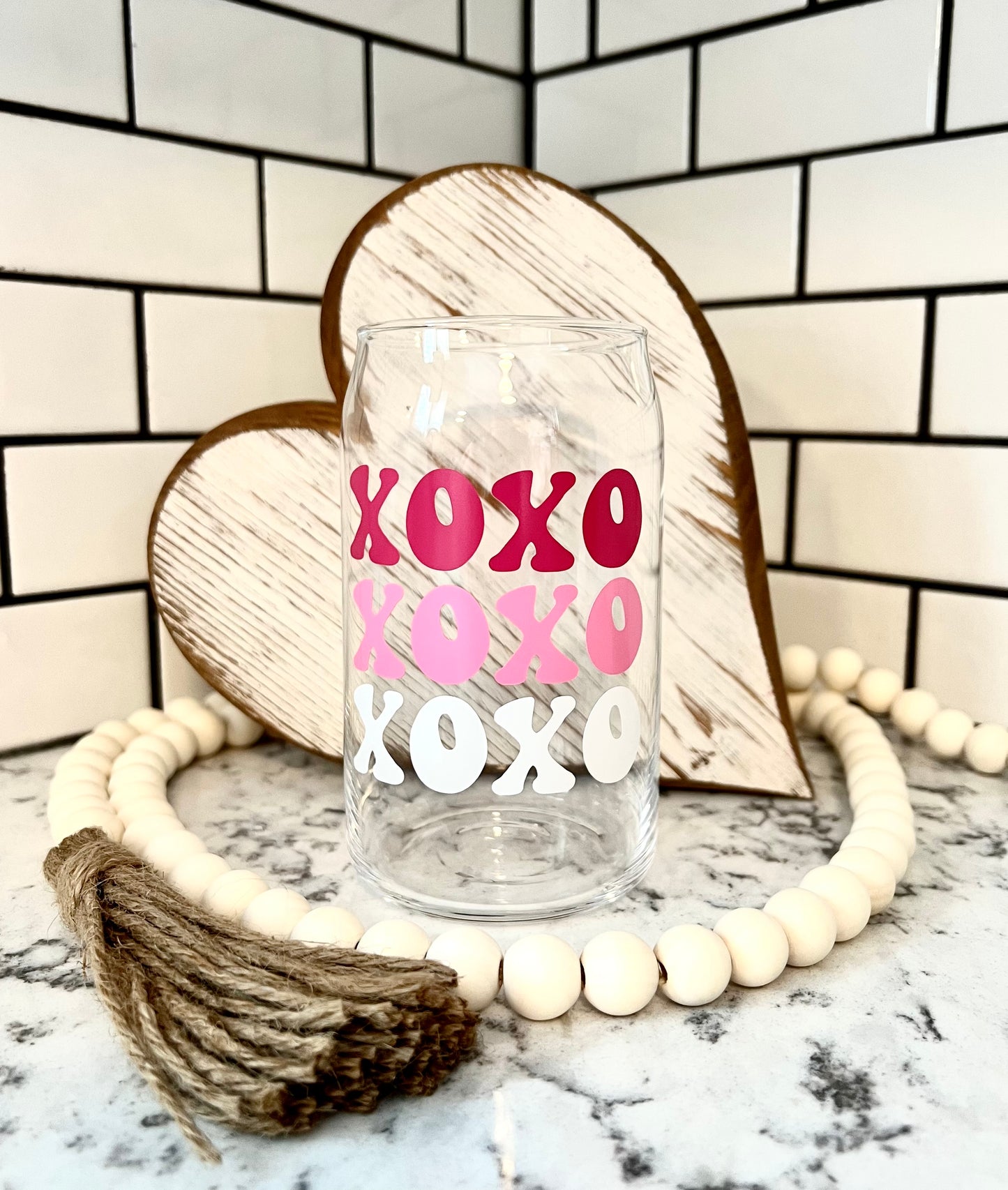 XOXO - Valentine Beer Can - Beer Can Glass - 16oz