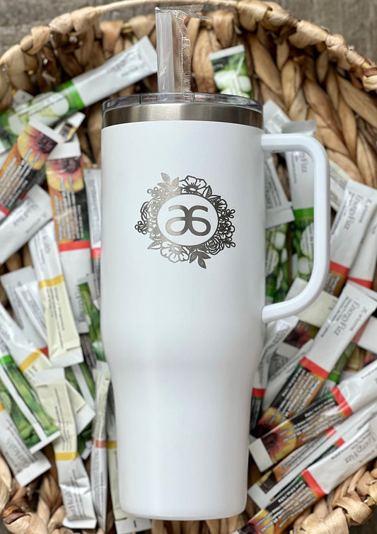 Arbonne Floral Engraved Tumbler - 40oz