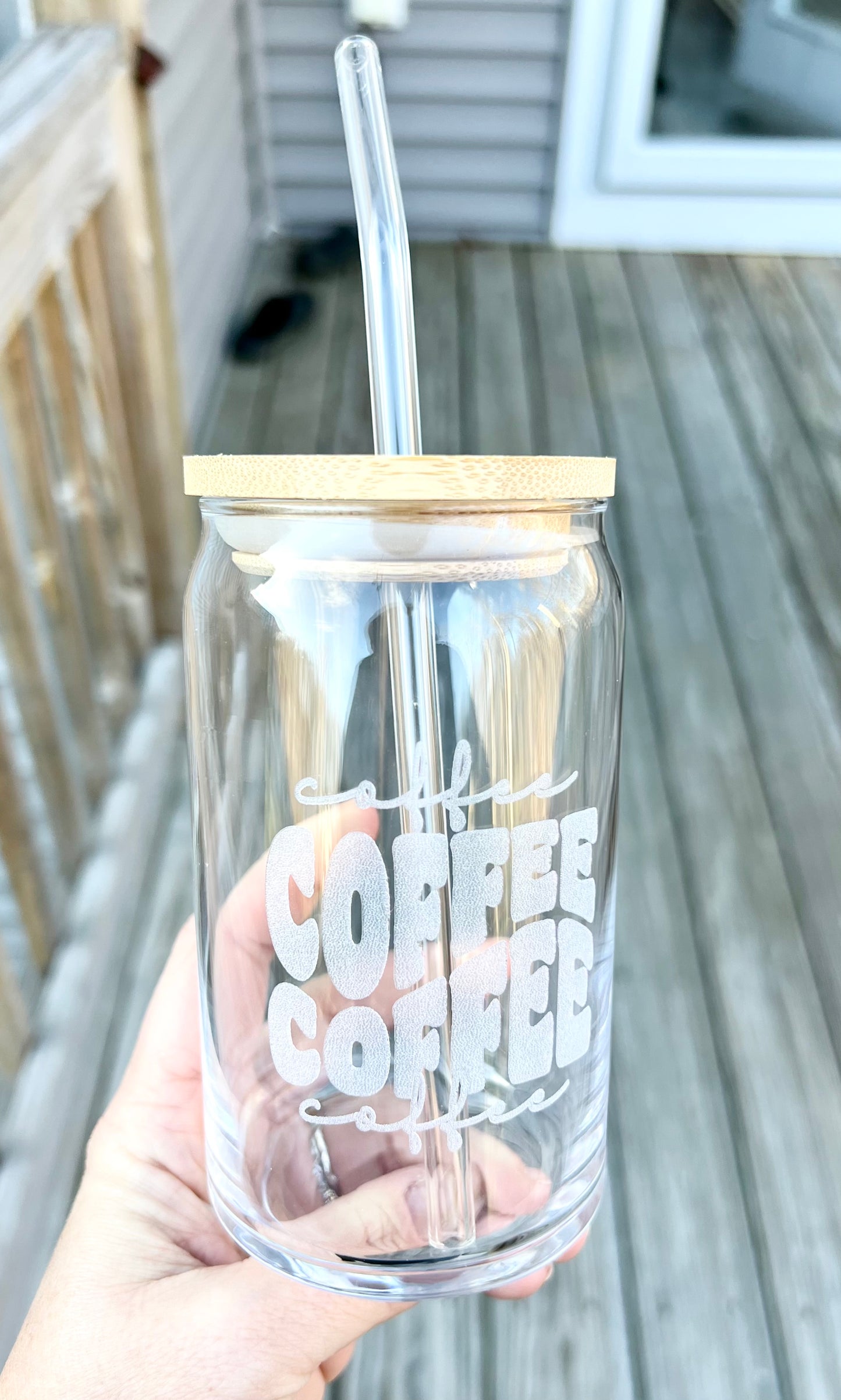 Engraved “Coffee Coffee Coffee” Beer Can Glass - 16oz