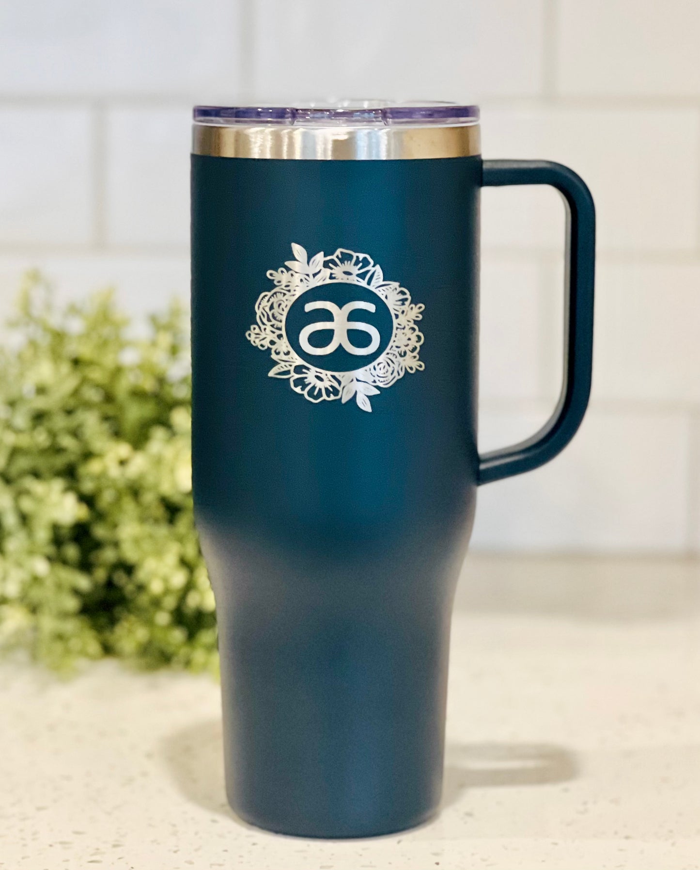 Arbonne Floral Engraved Tumbler - 40oz