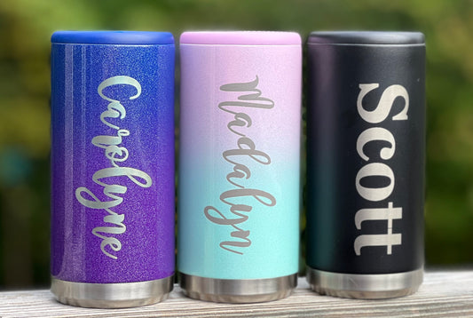 Personalized Engraved Slim Can Coolers - Seltzer Cans